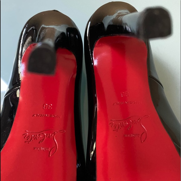 Authentic Christian Louboutin - Black Leather Bianca Platform Pumps Size 36 New - Picture 15 of 16